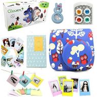 CLOVER 7 in 1 Accessory Bundles Set for Fujifilm Instax Mini 8 Instant Camera (Red Owl Case Bag/Album/Colorful Filter/Rabbit Close-Up Lens/Wall Hanging Frame/Photo Frame/Sticker Bo