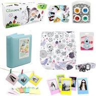CLOVER 7 in 1 Accessory Bundles Set for Fujifilm Instax Mini 8 Instant Camera (Bird Flower Fish Case Bag/Album/Colorful Filter/Close-Up Lens/Wall Hanging Frame/Photo Frame/Sticker