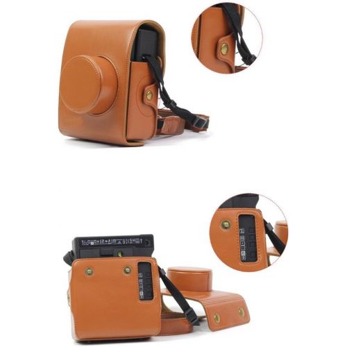  CLOVER Retro Vintage Brown PU Leather Camera Case Bag for LOMO Automat Instax Camera