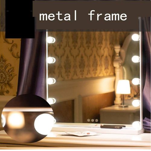  CLQ Hollywood Lighted Vanity Makeup Mirror with Bright LED Lights, Light-up Frameless Dressing Table Cosmetic Mirror with 16 Dimmable Bulbs, Multiple Color Modes, Table-Top Or Wall Mou