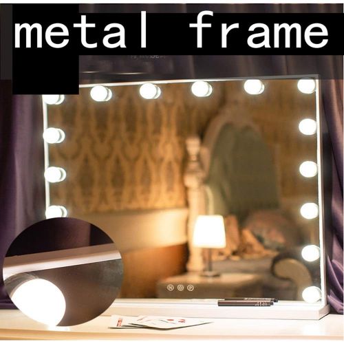  CLQ Makeup Mirrors Wall-Mounted Mirrors Mirror 24.4/20.4 inch Hollywood Light Up Vanity Makeup Mirror Silver with LED Lights for Makeup Dressing Table Professional Illuminated Cosmetic