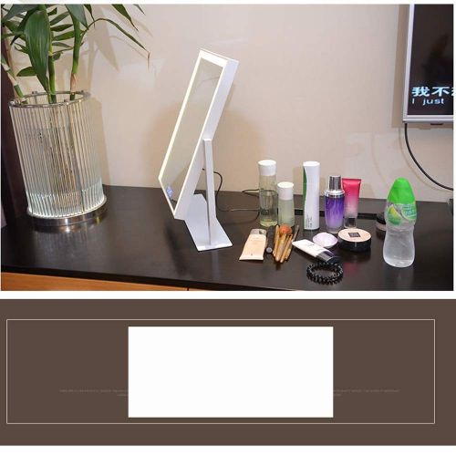  CLQ 18 Large Vanity Makeup Mirror with Lights Vanity Lighted LED Makeup Mirror with Clock Make Up Mirror Cosmetic Mirrors Table Set Touch-Screen Light Control Adjustable Cosmetic