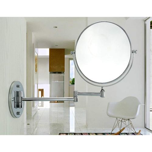  CLQ Makeup Mirrors Wall-Mounted Mirrors Mirror Sensor light dressing table mirror 8 round wall mount 3x/10x times magnifying glass stainless steel wall double sided mirror double wall