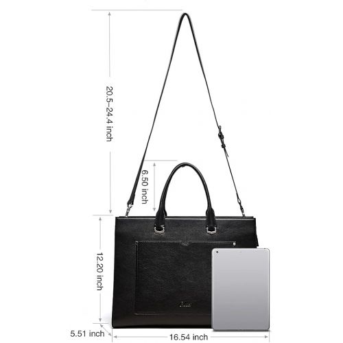  [아마존베스트]CLUCI Briefcase for Women Leather Slim 15.6 Inch Laptop Business Shoulder Bag Black