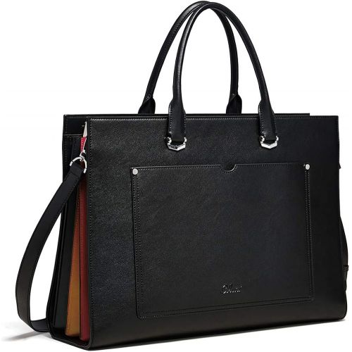  [아마존베스트]CLUCI Briefcase for Women Leather Slim 15.6 Inch Laptop Business Shoulder Bag Black