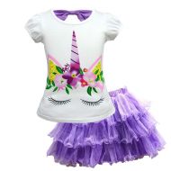 CLanItris Baby Girl Unicorn Costume Dress up Pageant Flower Princess Party Dress