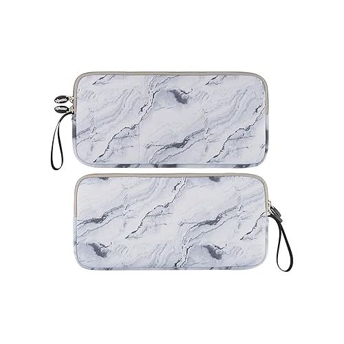  CM Neoprene Carrying Keyboard Sleeve Case Bag Protection Pouch Compatible with Magic Keyboard 1 & 2, Wireless Keyboard, Magic Mouse, Magic Trackpad and Wireless Trackpad (White Marble Pattern) …
