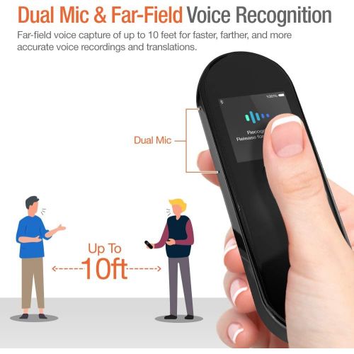  [아마존베스트]CheetahTALK Plus CM Portable AI Real-time Language Translator (Support 73 Languages) Two Way Voice Interpreter Smart Translation Compatible with ISO/Android Device- Black