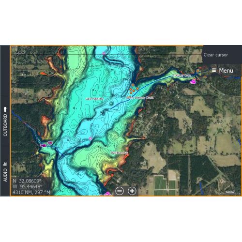  C-MAP Reveal Lake Charts for Marine GPS Navigation with Shaded Relief, Hi-Res Bathymetry, Vectors, Custom Depth Shading