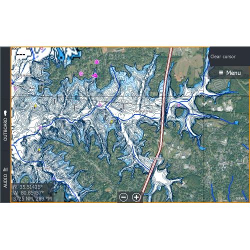  C-MAP Reveal Lake Charts for Marine GPS Navigation with Shaded Relief, Hi-Res Bathymetry, Vectors, Custom Depth Shading