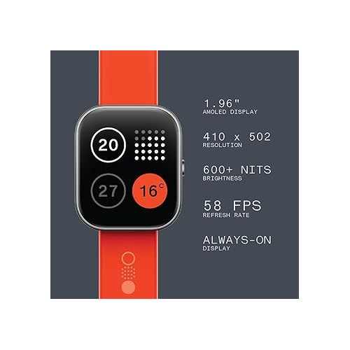  Watch Pro Smartwatch,1.96'' AMOLED Display, IP68 Water Resistant Multi-System GPS Fitness Tracker with Health Monitoring, 13Day Battery Life (Orange)
