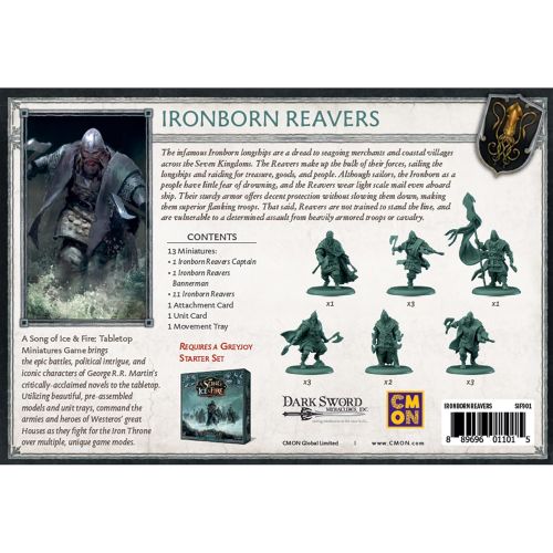  A Song of Ice and Fire Tabletop Miniatures Ironborn Reavers Unit Box Strategy Game for Teens and Adults Ages 14+ 2+ Players Average Playtime 45-60 Minutes Made by CMON, (SIF901)