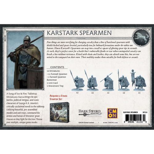  A Song of Ice and Fire Tabletop Miniatures Karstark Spearmen Strategy Game for Teens and Adults Ages 14+ 2+ Players Average Playtime 45-60 Minutes Made by CMON, (SIF114)