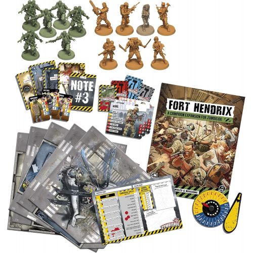  Zombicide 2nd Edition: Fort Hendrix Zombie Game Cooperative Miniatures Board Game Horror Adventure Board Game Ages 14+ for 1 to 6 Players Average Playtime 60 Minutes Made by CMON