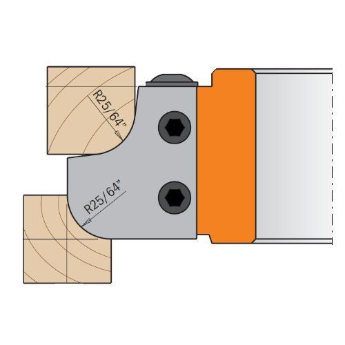  CMT 694.007.31 Roundover and Cove Cutter Head, 4-34-Inch Diameter, 1-14-Inch Bore