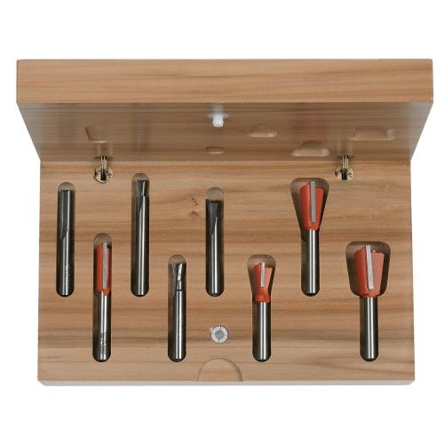  CMT 800.500.11 8-Piece Dovetail & Straight Bit Set, 14-Inch Shank