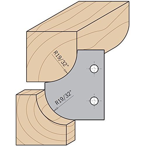  CMT 695.007.15 Pair of Knives for Roundover and Cove Cutter Head, 19/32-Inch Radius