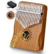 CMflower Kalimba 17 Key Thumb Piano Upgrade Design Acacia Wood Protective Case Tune Hammer Portable Handmade African Musical Instrument for Kids Adult Beginners Professionals