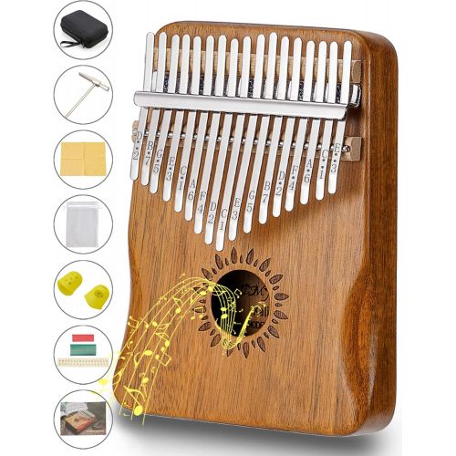  CMflower Kalimba 17 Key Thumb Piano Upgrade Design Acacia Wood Protective Case Tune Hammer Portable Handmade African Musical Instrument for Kids Adult Beginners Professionals