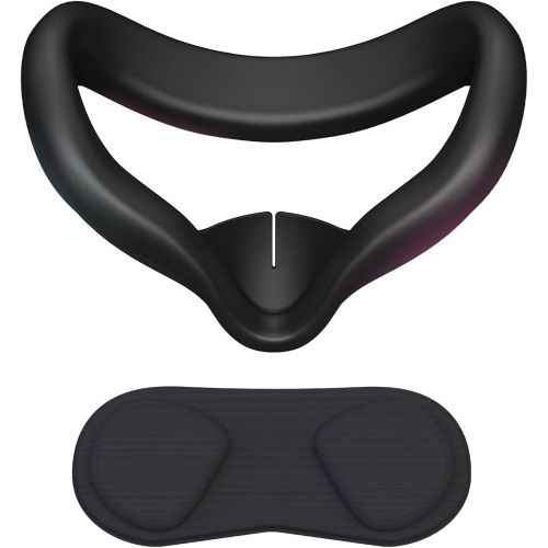  [아마존베스트]CNBEYOUNG VR Face Cover and Lens Cover for Oculus Quest 2, Sweatproof Silicone Face Pad Mask & Face Cushion for Oculus Quest 2 VR Headset (Black)