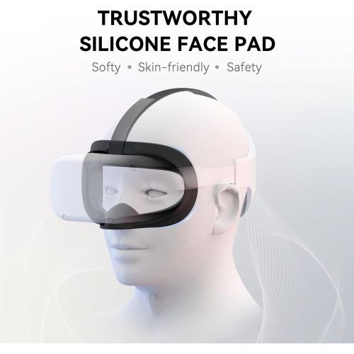  [아마존베스트]CNBEYOUNG VR Face Cover and Lens Cover for Oculus Quest 2, Sweatproof Silicone Face Pad Mask & Face Cushion for Oculus Quest 2 VR Headset (Black)