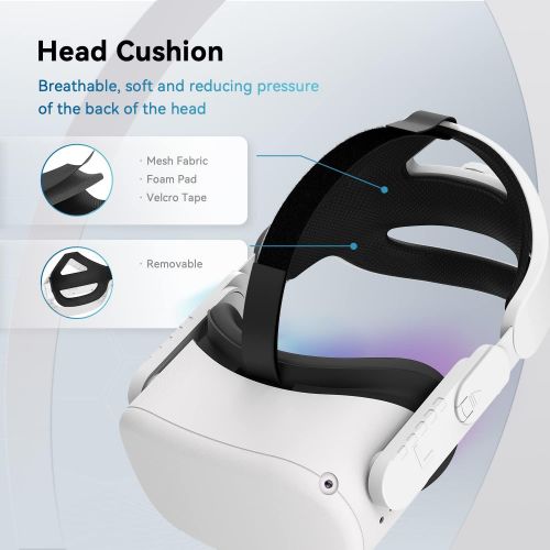  [아마존베스트]CNBEYOUNG Adjustable Head Strap for Oculus Quest 2 VR Headset, Enhanced Support and Comfort in VR Gaming