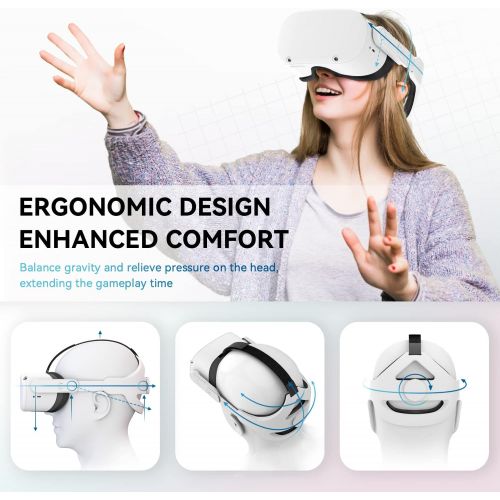  [아마존베스트]CNBEYOUNG Adjustable Head Strap for Oculus Quest 2 VR Headset, Enhanced Support and Comfort in VR Gaming