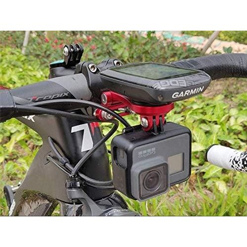  [아마존베스트]CNC Bicycle Computer Mount for Garmin Stem Mount for Garmin Edge 200, 500, 510, 800, 810, 1000, 1030 (Black/Red)