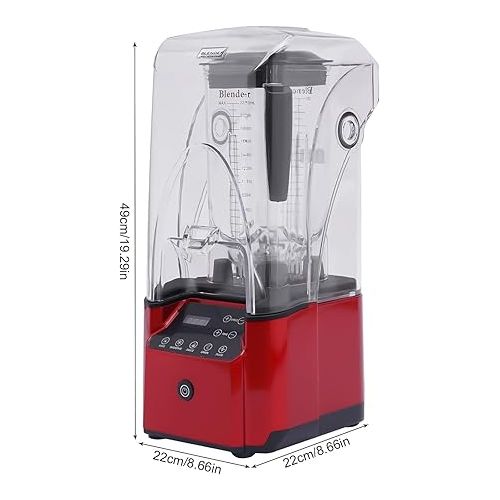  Commercial Smoothie Blender, 8 Gears Professional Countertop Blender with Removable Shield - 110V 2200W Wave Action Blender-for Shakes and Smoothies, Puree, Crush Ice, 80 Oz Capacity