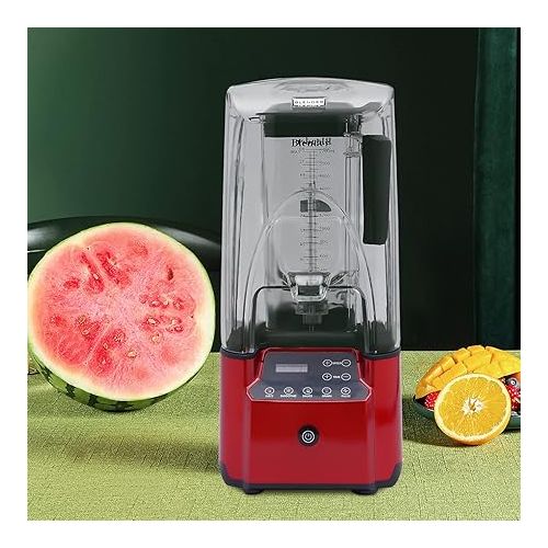  Commercial Smoothie Blender, 8 Gears Professional Countertop Blender with Removable Shield - 110V 2200W Wave Action Blender-for Shakes and Smoothies, Puree, Crush Ice, 80 Oz Capacity