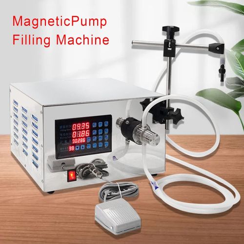  CNCEST Electric Liquid Filling Machine, 110V Single Head Digital Control Semi-automatic Bottle Filler Machine for Water Beverages Cosmetic Filling