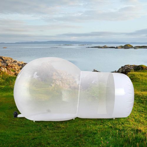  CNCEST Inflatable Bubble House, Waterproof Luxurious Transparent Outdoor Dome Single Tunnel Inflatable Bubble Tent with Blower for Camping, Music Festival, Stargazing