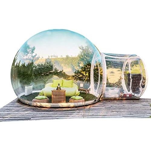  CNCEST Inflatable Bubble House, Waterproof Luxurious Transparent Outdoor Dome Single Tunnel Inflatable Bubble Tent with Blower for Camping, Music Festival, Stargazing