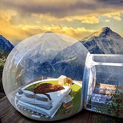  CNCEST Inflatable Bubble House, Waterproof Luxurious Transparent Outdoor Dome Single Tunnel Inflatable Bubble Tent with Blower for Camping, Music Festival, Stargazing