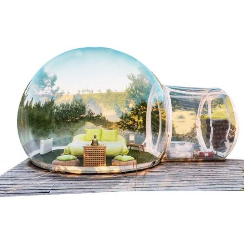  CNCEST Inflatable Bubble House, Waterproof Luxurious Transparent Outdoor Dome Single Tunnel Inflatable Bubble Tent with Blower for Camping, Music Festival, Stargazing