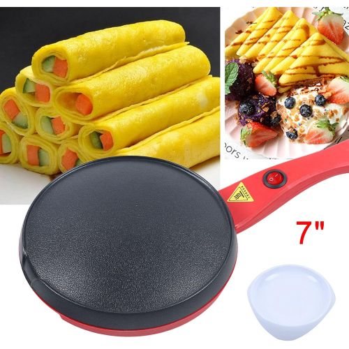  CNCEST 8inch 600W Electric Crepe Maker Baking Pancake Pan Non Stick One-button Griddle ? Crepe Maker, Tray? Crepe Pan for Roti, Tortilla, Blintzes