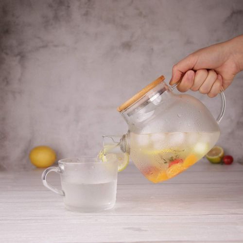  CnGlass Glass Teapot Stovetop Safe,30.4oz Clear Teapots with Removable Filter Spout,Teapot for Loose Leaf and Blooming Tea