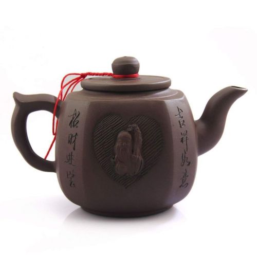  CNTeaHouse 500ml Chinese Yixing god of longevity Handmade Purple clay Pottery Zisha Teapot