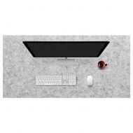 CNZXCO Felt Extended gaming mouse mat, Non-slip Desk pad Keyboard laptop desk mat, Office Writing-light grey 120x60cm(47x24inch)