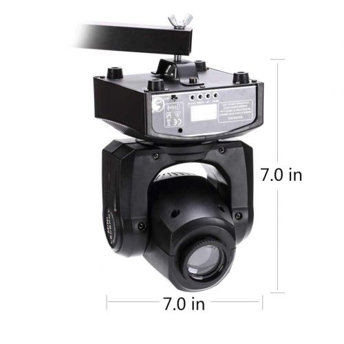  U`King Moving Head Lights RGBW 4 Color Stage Lighting 50W LED Gobo Wash Light by DMX and Remote Control for DJ Disco Club Wedding Party KTV Show (Black)