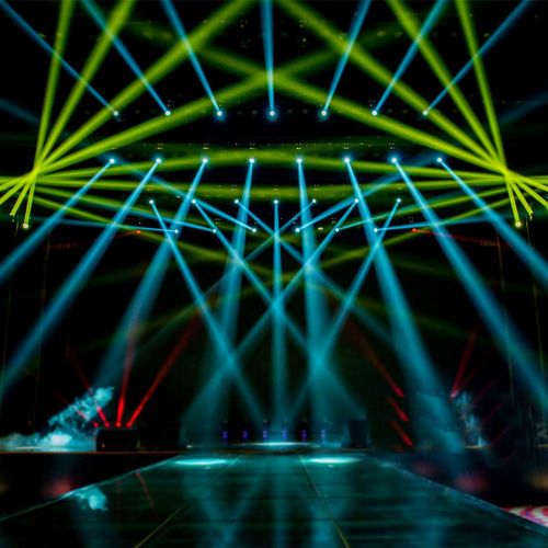  U`King Moving Head Lights RGBW 4 Color Stage Lighting 50W LED Gobo Wash Light by DMX and Remote Control for DJ Disco Club Wedding Party KTV Show (Black)