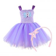 CO-AVE Mermaid Girls Tutu Dress with Headhand Costume Mermaid Dress Up for Party,Wedding,Cosplay,2T/4T/6T/8T