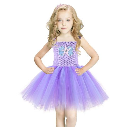  CO-AVE Mermaid Girls Tutu Dress with Headhand Costume Mermaid Dress Up for Party,Wedding,Cosplay,2T/4T/6T/8T