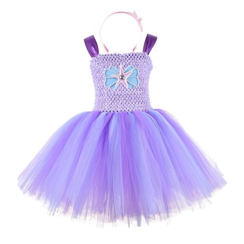  CO-AVE Mermaid Girls Tutu Dress with Headhand Costume Mermaid Dress Up for Party,Wedding,Cosplay,2T/4T/6T/8T