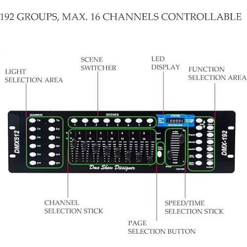  CO-Z LED Stage Lights DMX Light, 8 pcs 18x3W RGB Par Can Lights Package with DMX Controller Sound Activated Stage Effect Lighting for Party DJ Dance Church Wedding Home Uplighting