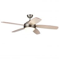 CO-Z 52-Inch Ceiling Fan with Five CherryTeak Plywood Blades and Etched Opal Glass LED Light Kit, Bronze Finish (Bronze)