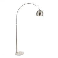 CO-Z Modern Arc Floor Lamp with 360° Rotatable Hanging Shade, Adjustable Nickel Standing Reading Light with Marble Base, Contemporary Arch Metal Pole Lamp with LED Bulb for Living