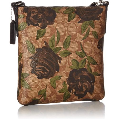  COACH Womens Camo Rose Messenger Crossbody