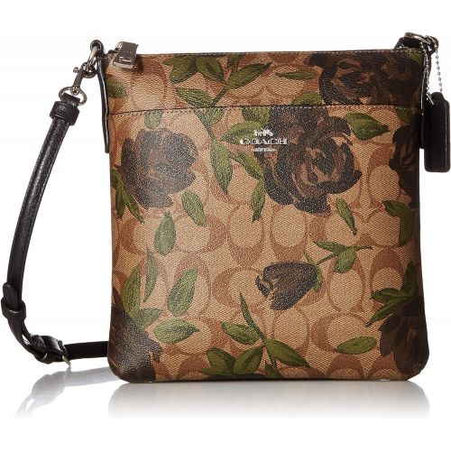  COACH Womens Camo Rose Messenger Crossbody