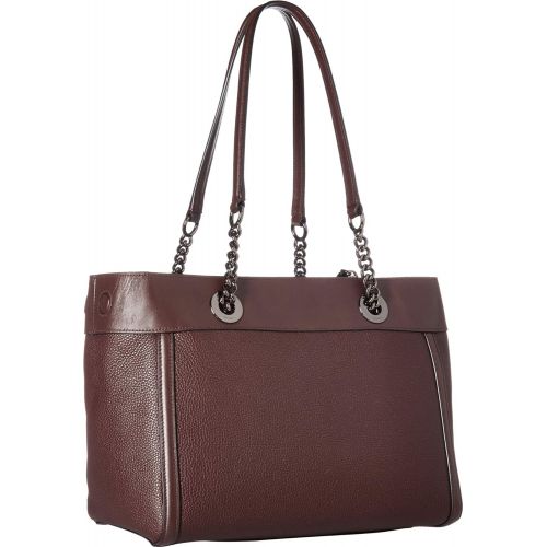  COACH Womens Turnlock Edie Carryall in Mixed Leather